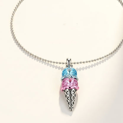 For Friend- Custom Sweet Ice Cream Birthstones Necklace