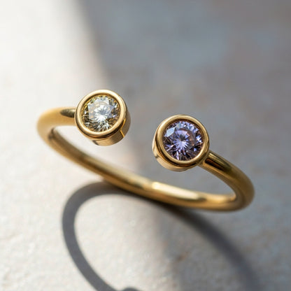 For Friend - Custom Double Birthstone Ring