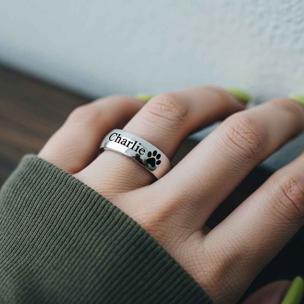 My Four Legged Angel Is Always Near By Engraved Ring