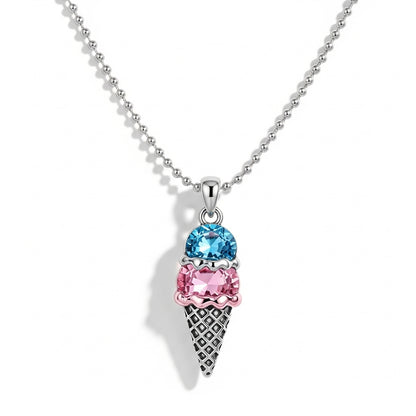 For Friend- Custom Sweet Ice Cream Birthstones Necklace