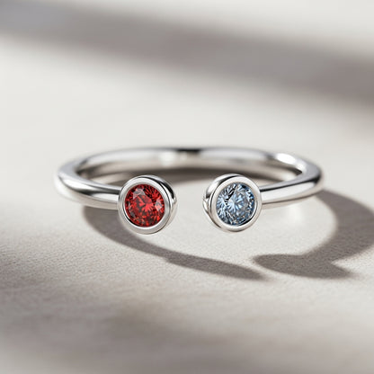 For Friend - Custom Double Birthstone Ring