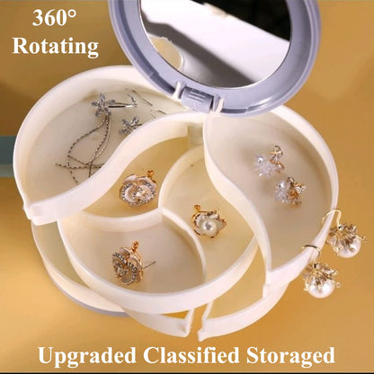 🌸MIRROR ROTATION JEWELRY STORAGE BOX