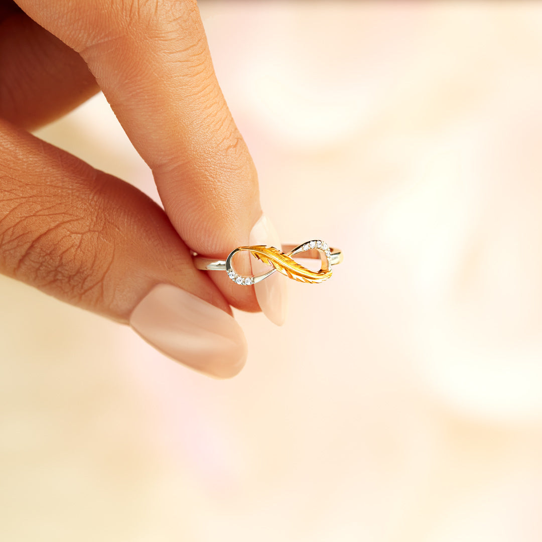 Plume Feather Infinity Ring