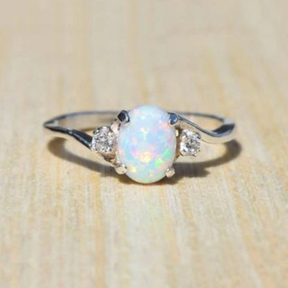 Oval Cut Fire Opal Ring