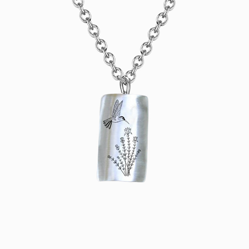 925 Sterling Silver Hummingbird Necklace - Gift For Animal Lover
