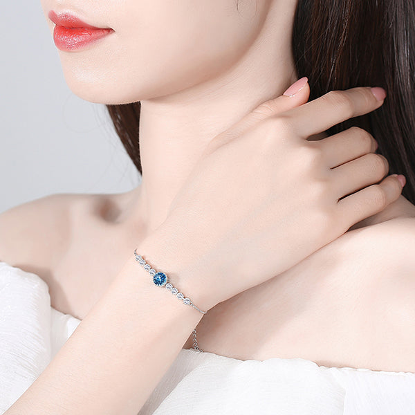 Heart of the Sea 925 Sterling Silver Necklace Earring Bracelet Set