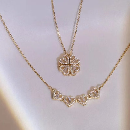 Hot Sale🎁Four Leaf Heart Shape Lucky Necklace