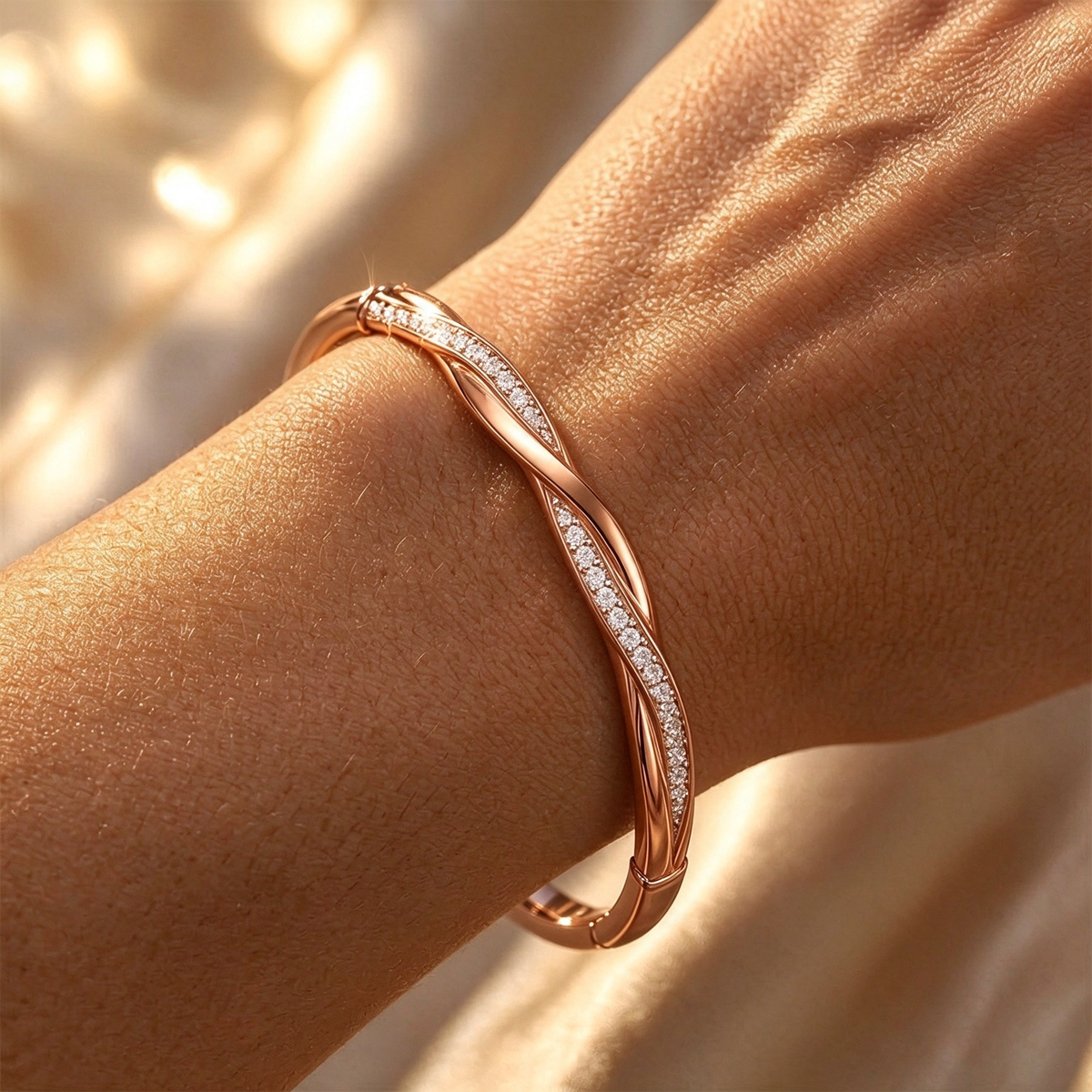 For Love- We Are Always Belong Together Twisted Diamond Bracelet