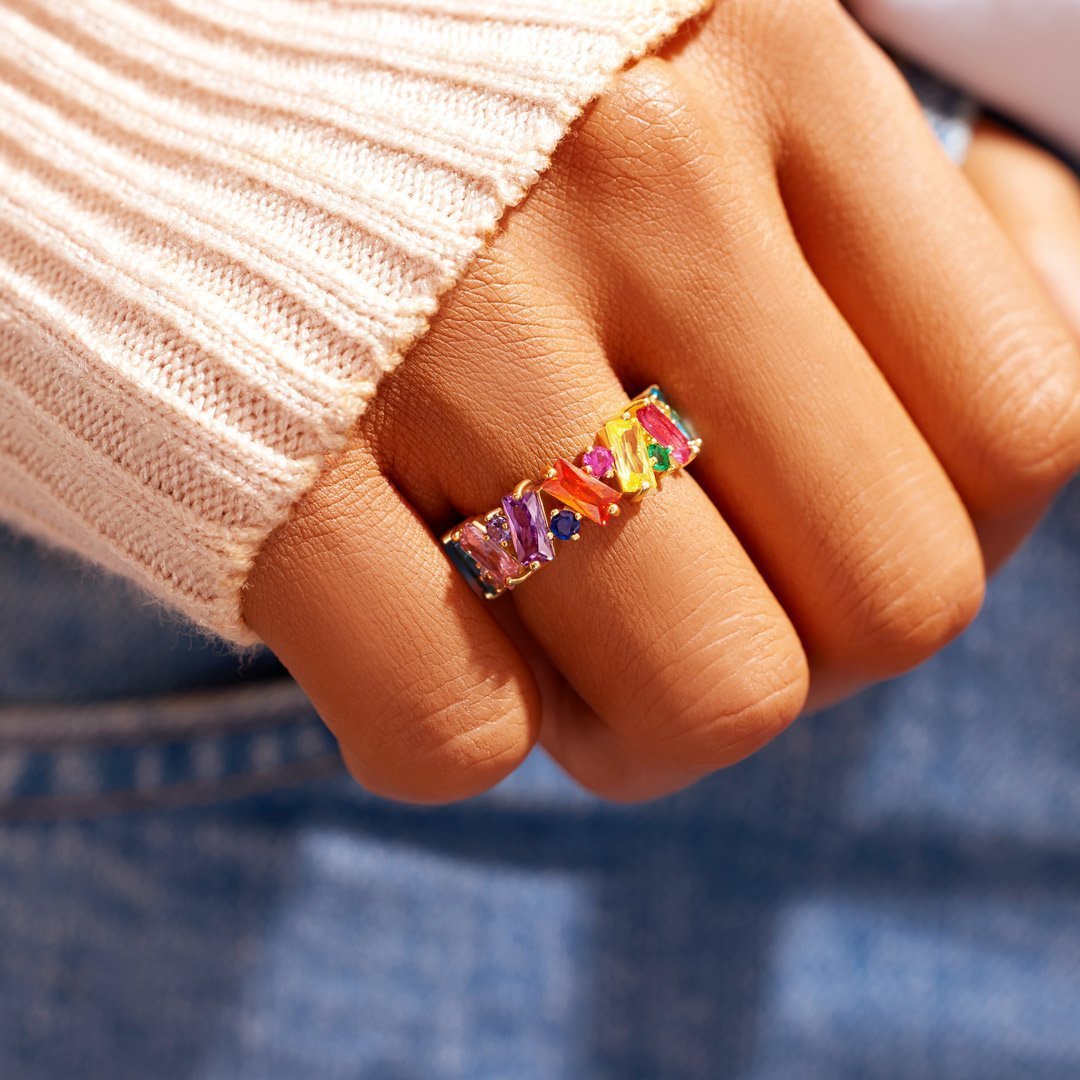 Stepping Stones Rainbow Ring Band