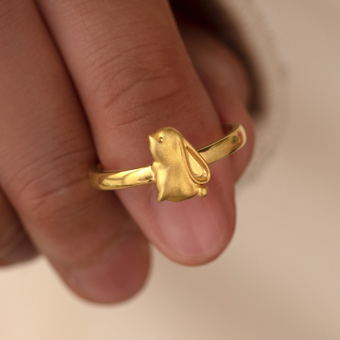 Don't Worry Be Hoppy Bunny Ring