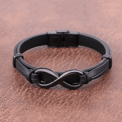 For Love - To My Man Infinity Leather Bracelet