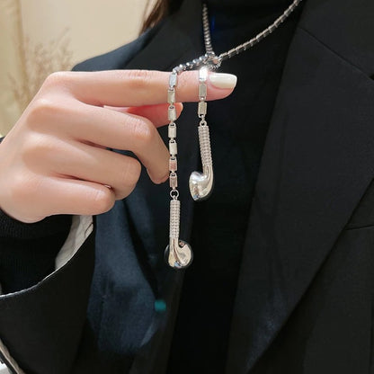 Shiny Zircon Slightly Inlaid Earphone Necklace