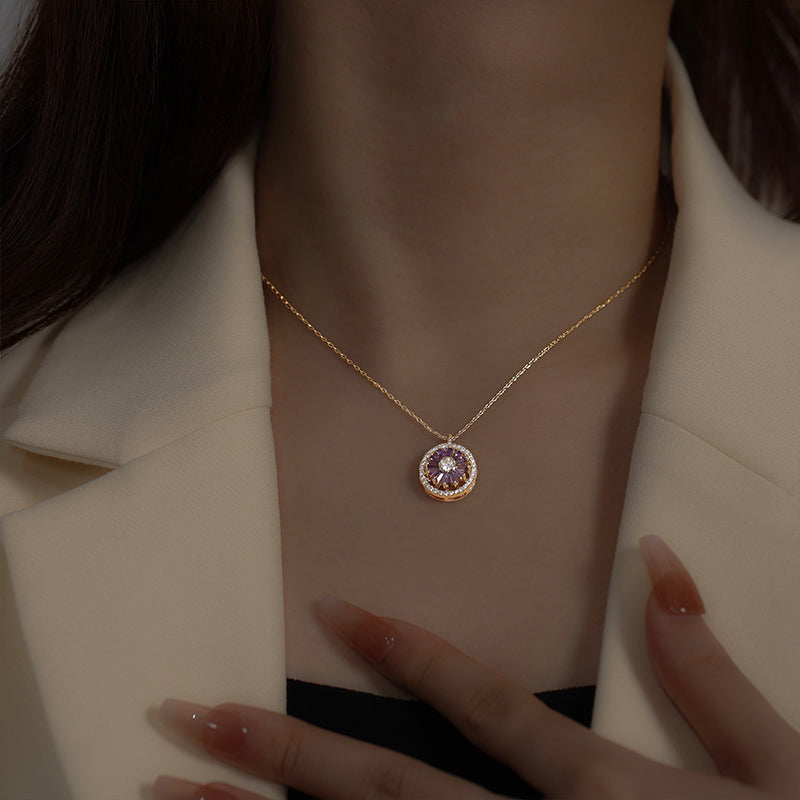Luxury Crystal Sunflower Fidget Necklace