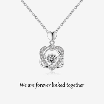 For Unbiological Daughter - S925 We Are Forever Linked Together Love Knot Necklace