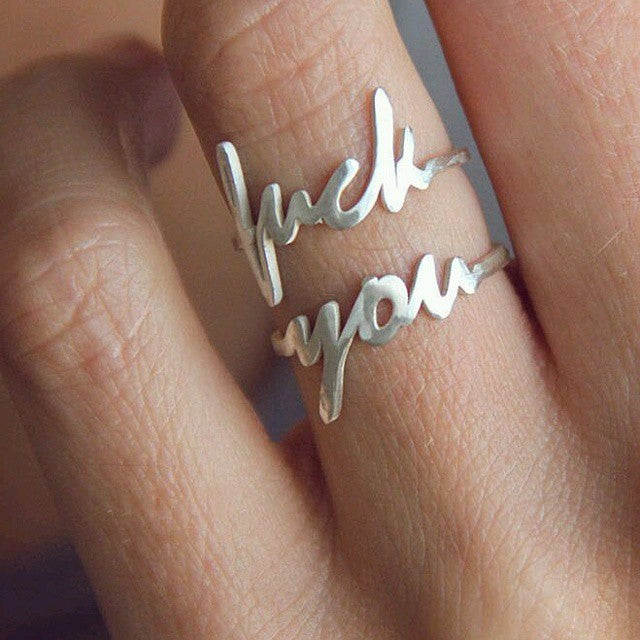 Fashion 925 Silver Fuck Ring