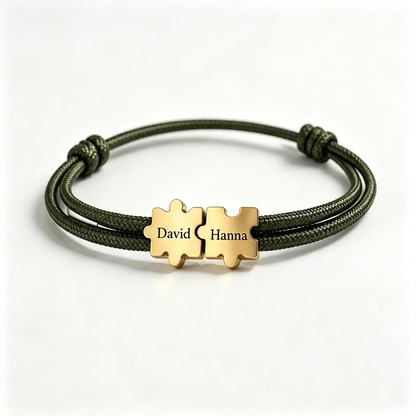 To My Man- Couple Puzzle Custom Name Bracelet