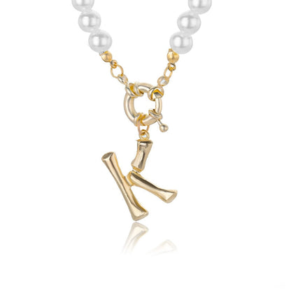 Personal Pearl Necklace Choker Alphabet A-Z