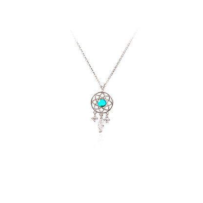 BLUE AURA DREAM CATCHER NECKLACE