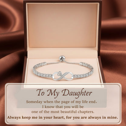 To My Daughter- Keep Me In Your Heart Infinity Bracelet