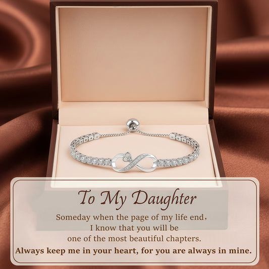 To My Daughter- Keep Me In Your Heart Infinity Bracelet