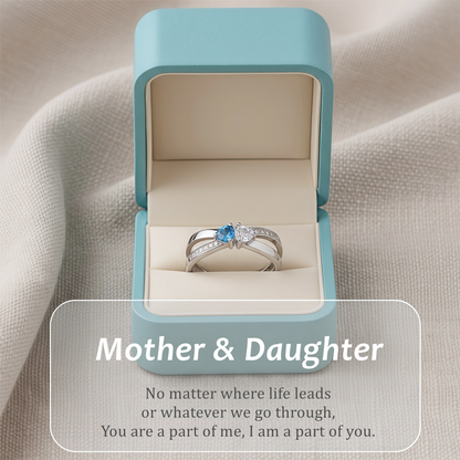 For My Daughter- Custom Promise Two Heart Birthstone Ring