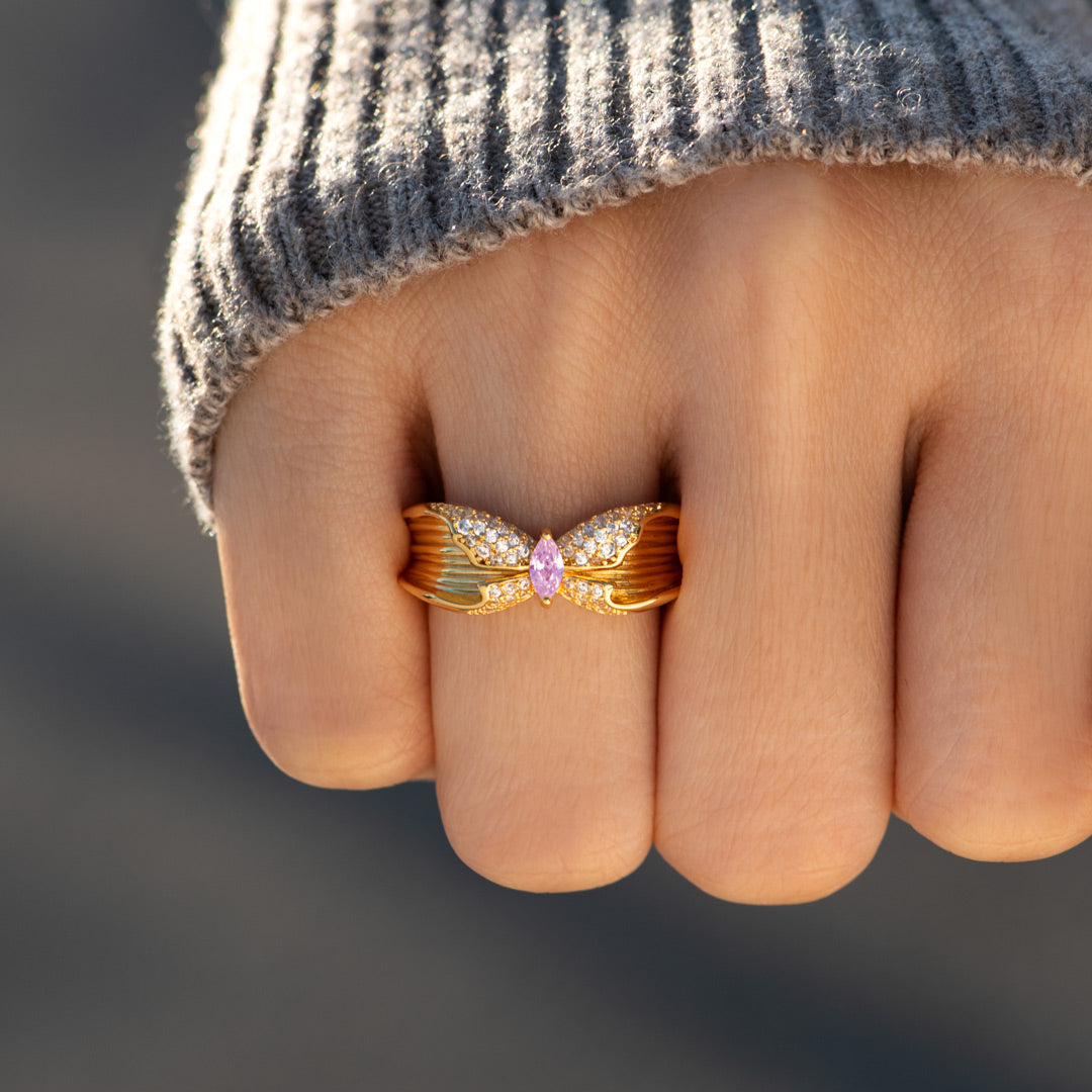 Mother & Daughter Vintage Butterfly Ring