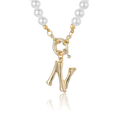 Personal Pearl Necklace Choker Alphabet A-Z