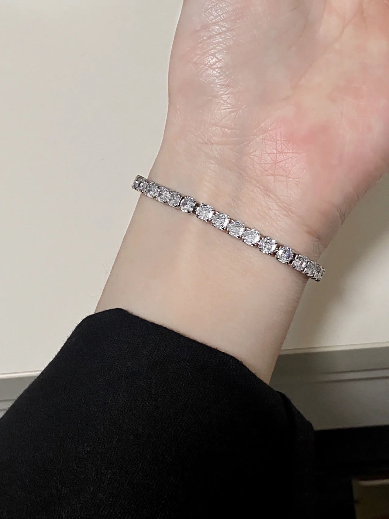 Tennis Bracelet Round Cut Created Moissanite