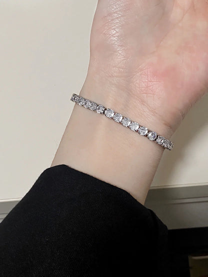 Tennis Bracelet Round Cut Created Moissanite
