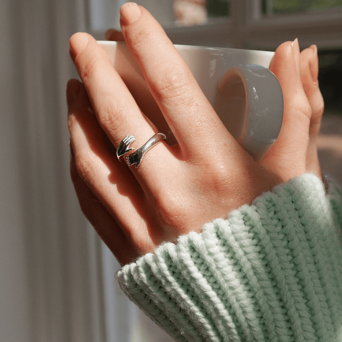 Hug Rings Bentoit Sterling Silver Hug Ring – belovejewel.co.uk