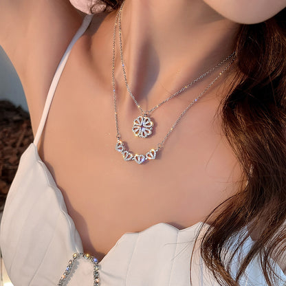 Lucky Four Leaf Clover Heart Necklace