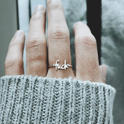 Fashion 925 Silver Fuck Ring
