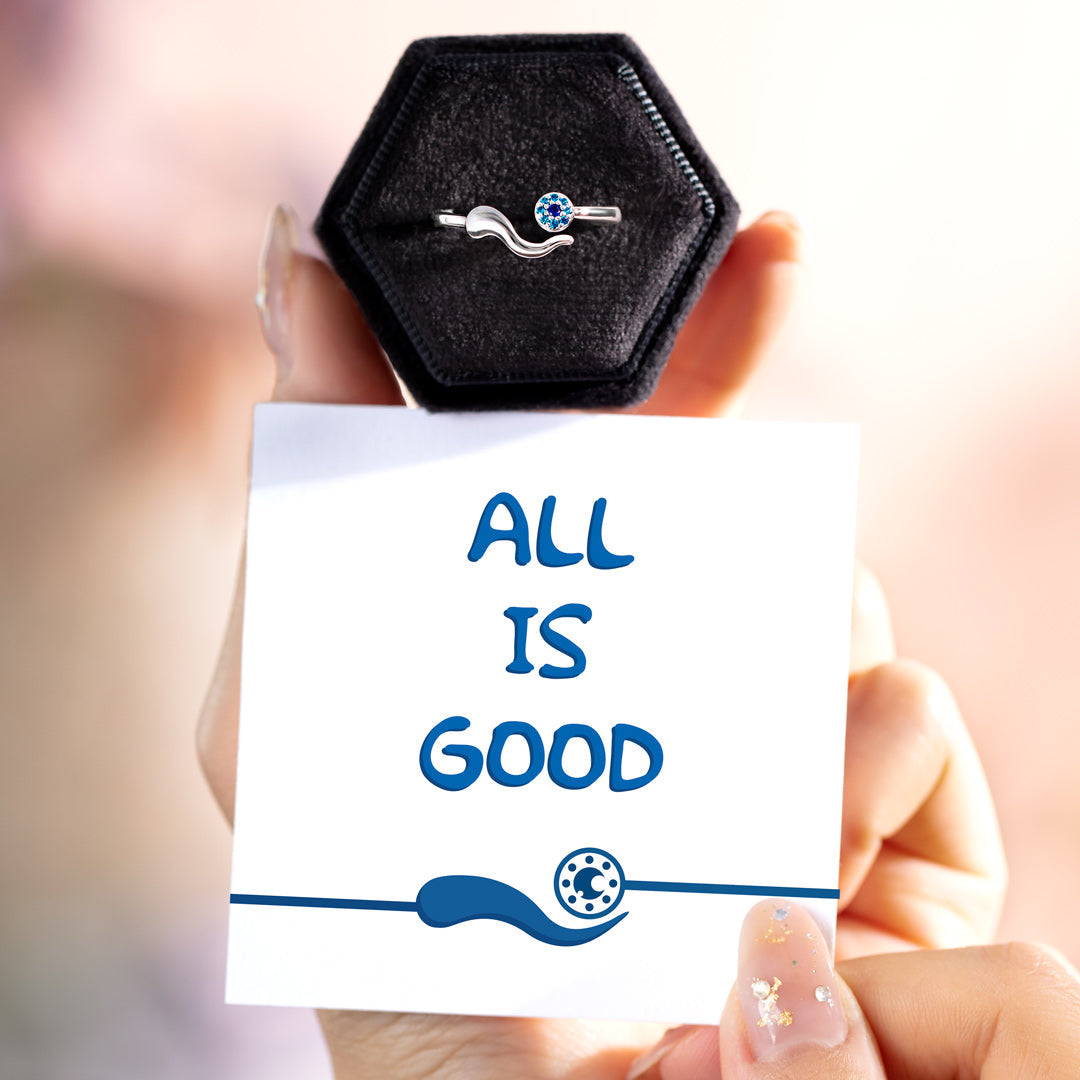 All Is Good Italian Horn Evil Eye Ring