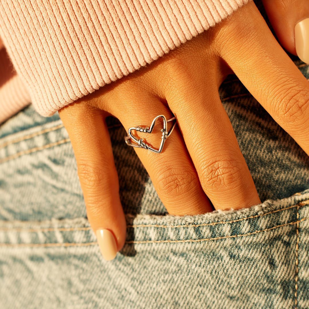 My Love You're Badass With A Big Heart Wire Ring