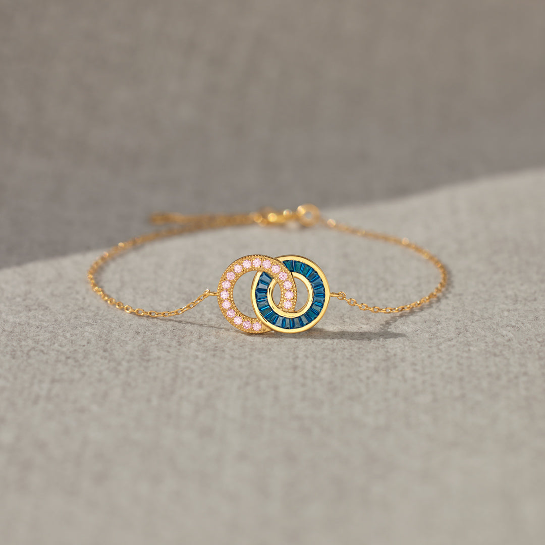 Mother & Son Linking Circles Bracelet