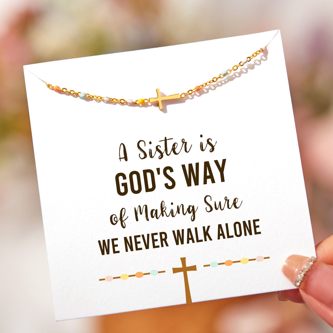 We Never Walk Alone Cross Bracelet