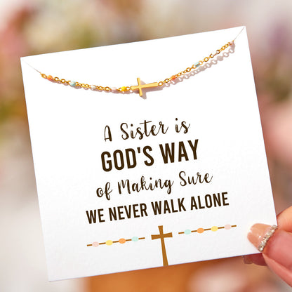 We Never Walk Alone Cross Bracelet