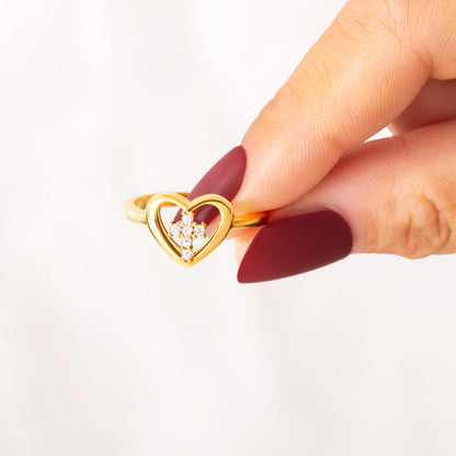 Trust In the Lord Cross In Heart Ring
