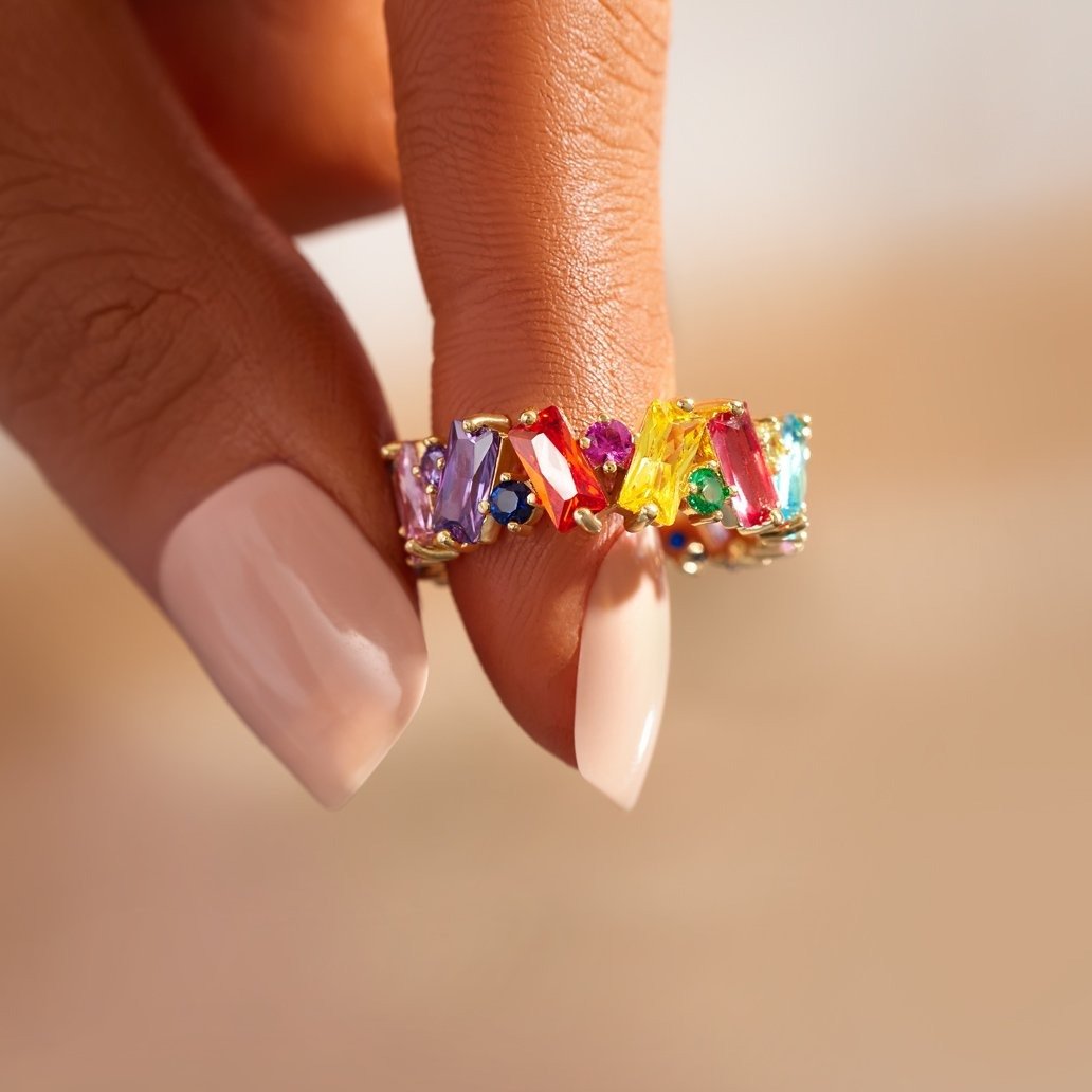 Stepping Stones Rainbow Ring Band