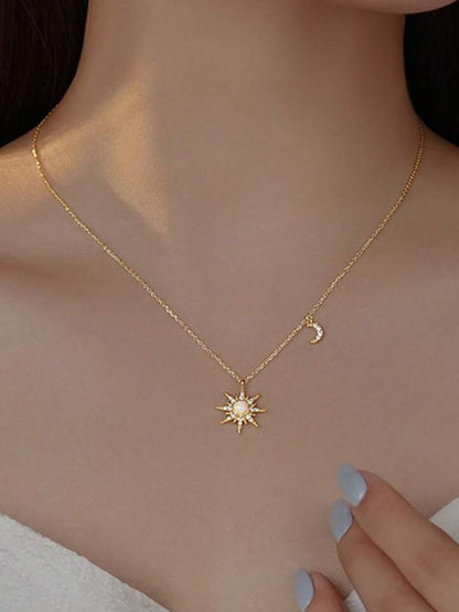 To Unbiological Daughter - We Are Forever Linked Together Moon And Star Necklace