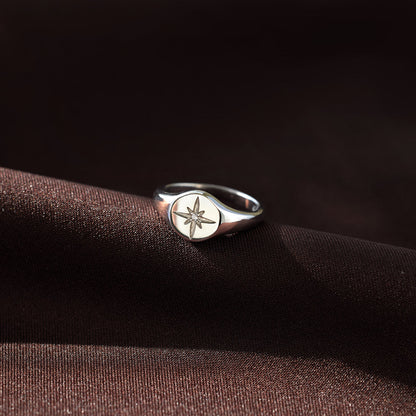 For Wife North Star Signet Ring