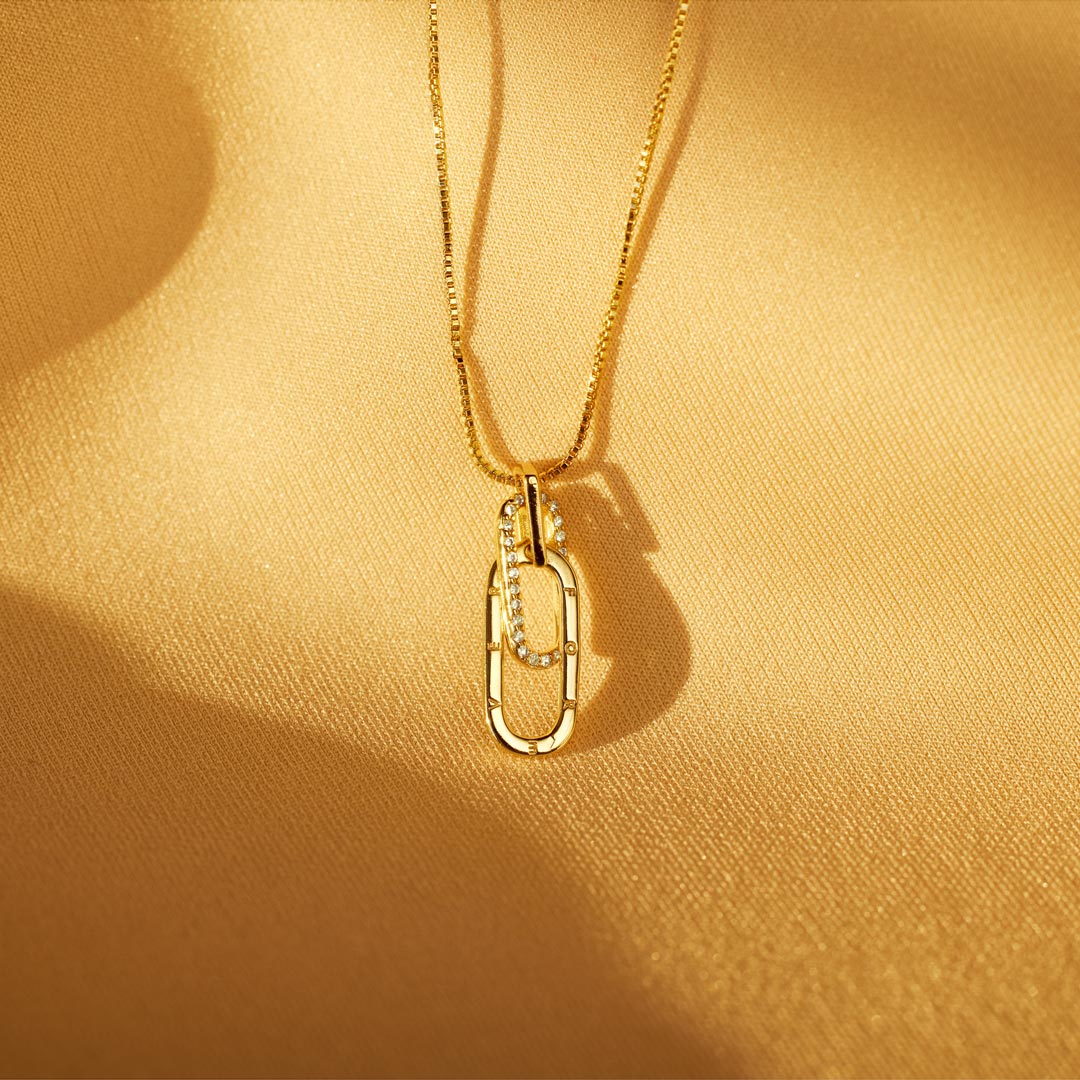 Linked Together Rectangle Interlocking Necklace