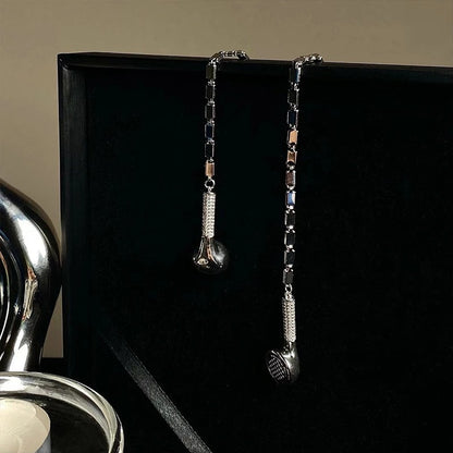 Shiny Zircon Slightly Inlaid Earphone Necklace