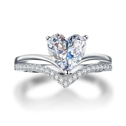 Heart Shaped Moissanite "AMOR" Ring