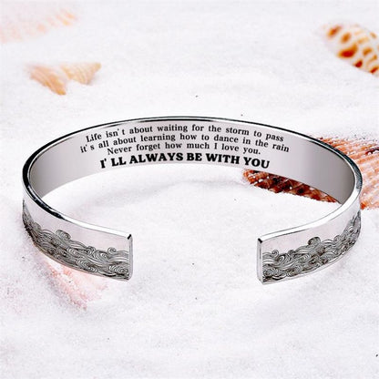 For Granddaughter - I'll Always Be There For You Wave Cuff Bracelet