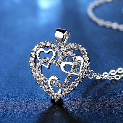 Interlocking Hearts Necklace - 👩‍❤️‍👩'' Sisters of my soul & Friends of my heart''