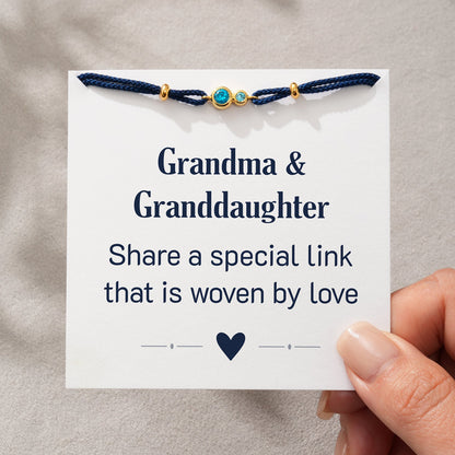 Grandma&Granddaughter Special Link Two Birthstones Bezel Set Bracelet