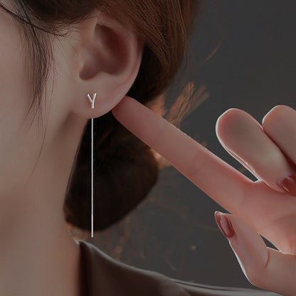 🌸2024 Spring Hot Sale✨Shiny Silver Alphabet Earrings