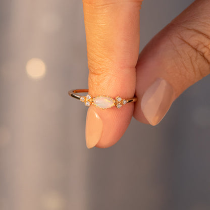 The Purest Love Matching Oval Cut Opal Ring
