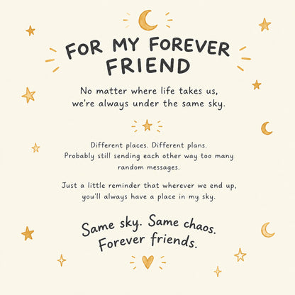 For Friend – Same Sky Forever Friend Gold Open Cuff Bracelet